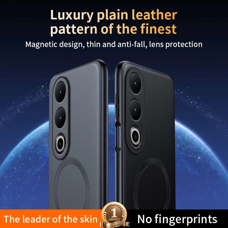 Para Oneplus Ace 3V funda protectora de cuero magnética para Oneplus Ace 3V alta calidad antihuellas antideslizante PC + TPU - imagen 4