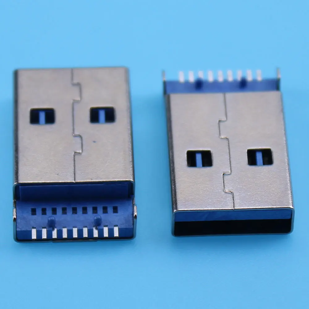 Parche de placa de hundimiento USB 3,0 AM, conector tipo A SMT de 180 grados, interfaz macho, toma plana de pie cuadrado 9P, 5-10 piezas - imagen 2