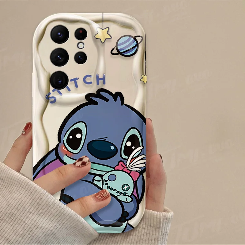 Funda bonita de Disney Stitch 3D Wave para Samsung Galaxy A12 A22 A32 A52 A52S A72 A11 A21S A31 A51 A71 A20 A30 A50 funda trasera de silicona - imagen 4