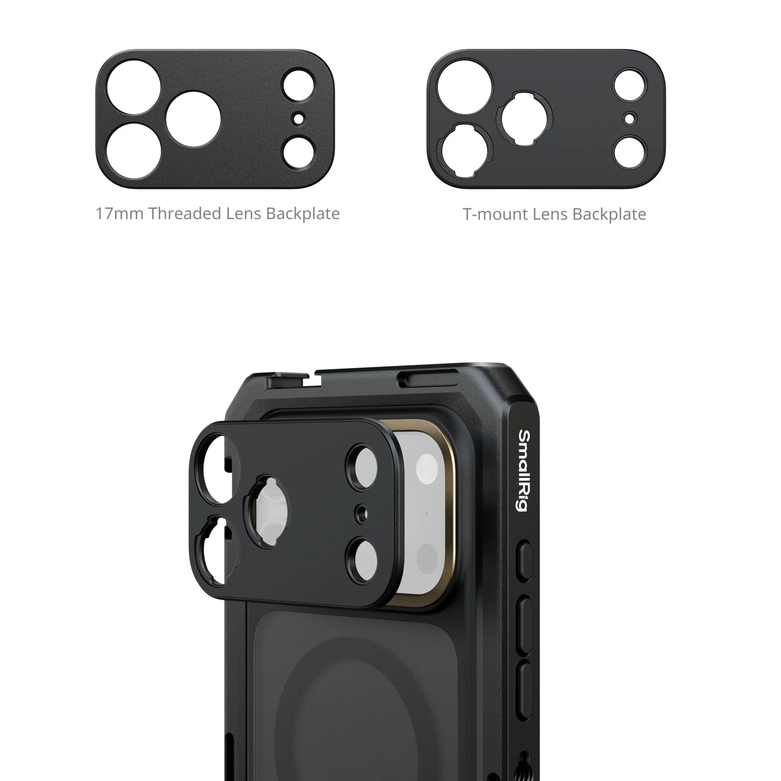 Jaula de vídeo móvil SmallRig 17 Pro para iPhone 17 Pro Max/Pro Edición insignia Lente de 17 mm y placa trasera con montura en T para grabación de vídeo - imagen 4