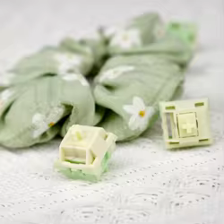 Keygeek-interruptor de pudín Matcha, interruptor de teclado mecánico artesanal, prelubrado, 37gf, 42gf, fuerza de Actuación, interruptores de teclado de 5 pines
