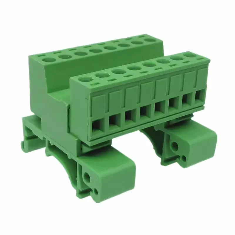 1 Juego de bloque de terminales de carril 2EDG-UKR-5.08mm de 2-20 pines, paso de 5,08mm, conector de bloques de terminales enchufables de tornillo, montaje en carril Din en su lugar