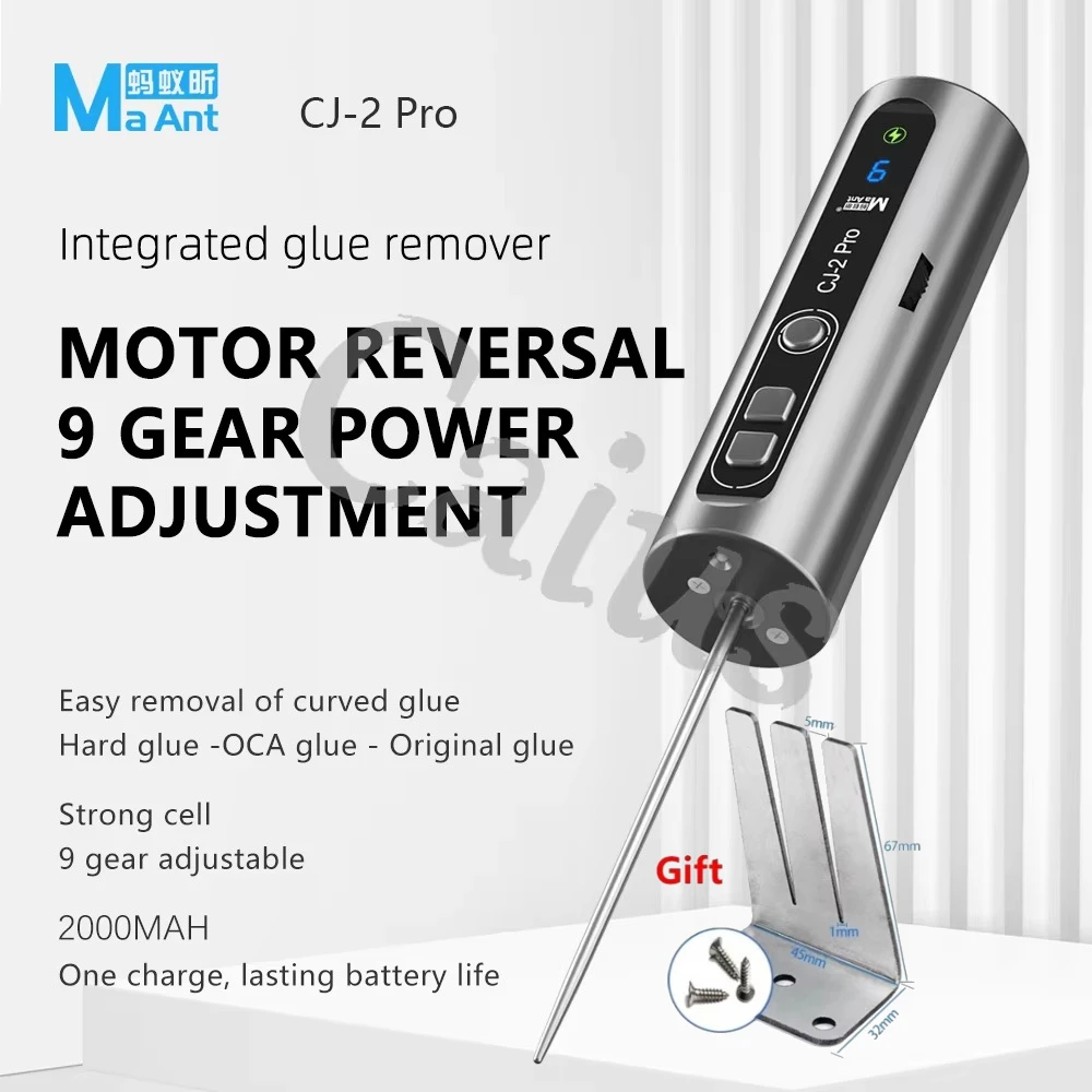 MaAnt CJ-2 ProAdjustable Gear removedor de pegamento eléctrico todo en uno herramienta de mantenimiento de removedor de pegamento de limpieza de computadora de teléfono móvil - imagen 2