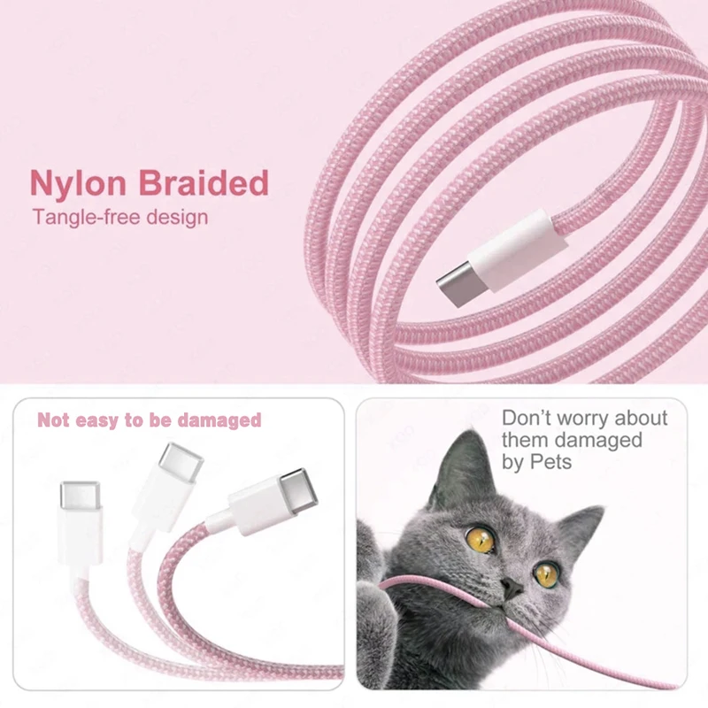 Cable USB C a tipo C de 60W para Apple Phone 15 PD carga rápida para Huawei Xiaomi Samsung tipo C accesorios de Cable 10 Uds 20 piezas - imagen 5