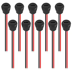Conector USB-C hembra impermeable de 2 pines para carga rápida
