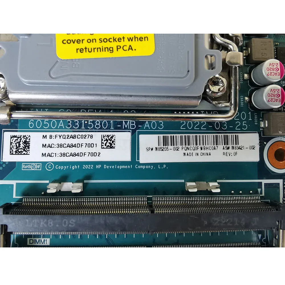 Placa base Original para HP Z2 MINI G9 M85205-002 M83421-002 6050A3315801-MB - imagen 4