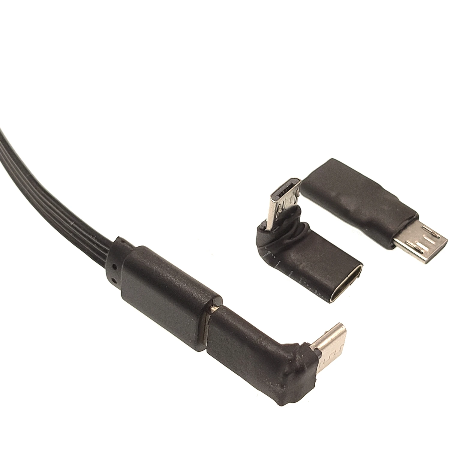 Adaptador Up bend tipo C hembra a Micro USB Android macho para convertidor de teléfono móvil V8, cargador, transmisión de datos