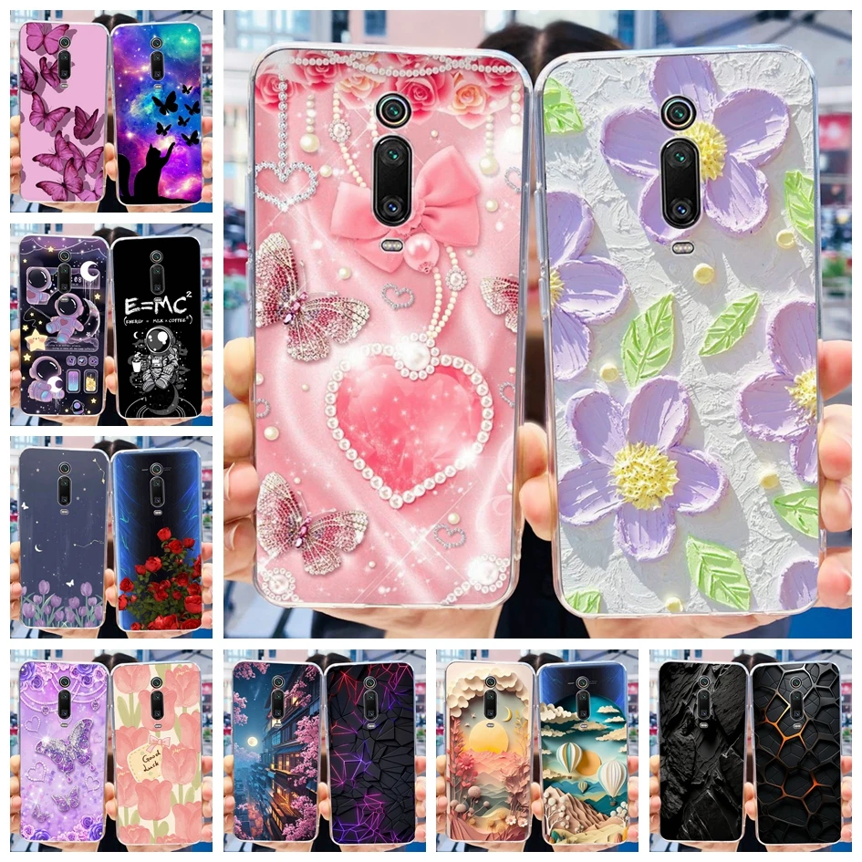 Para Xiaomi Mi 9T Pro funda Mi 9T funda Popular flor transparente suave funda de teléfono de silicona para Redmi K20 Pro K 20 Mi9T Pro parachoques