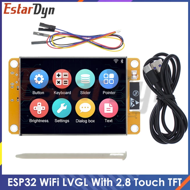 Placa de desarrollo ESP32 Arduino LVGL WIFI y Bluetooth 2,8 "240*320 pantalla inteligente módulo TFT LCD de 2,8 pulgadas con WROOM táctil