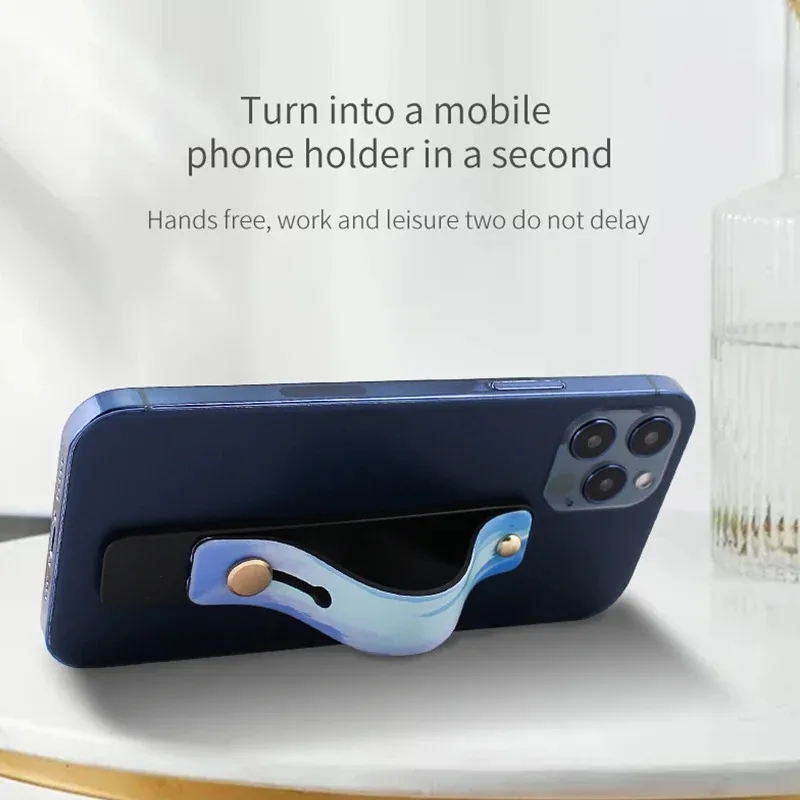 Soporte para teléfono, correa de muñeca corta, soporte telescópico de empuje y tracción, agarre para el dedo, correa para el dedo, soportes para teléfono móvil, 2 uds. - imagen 4