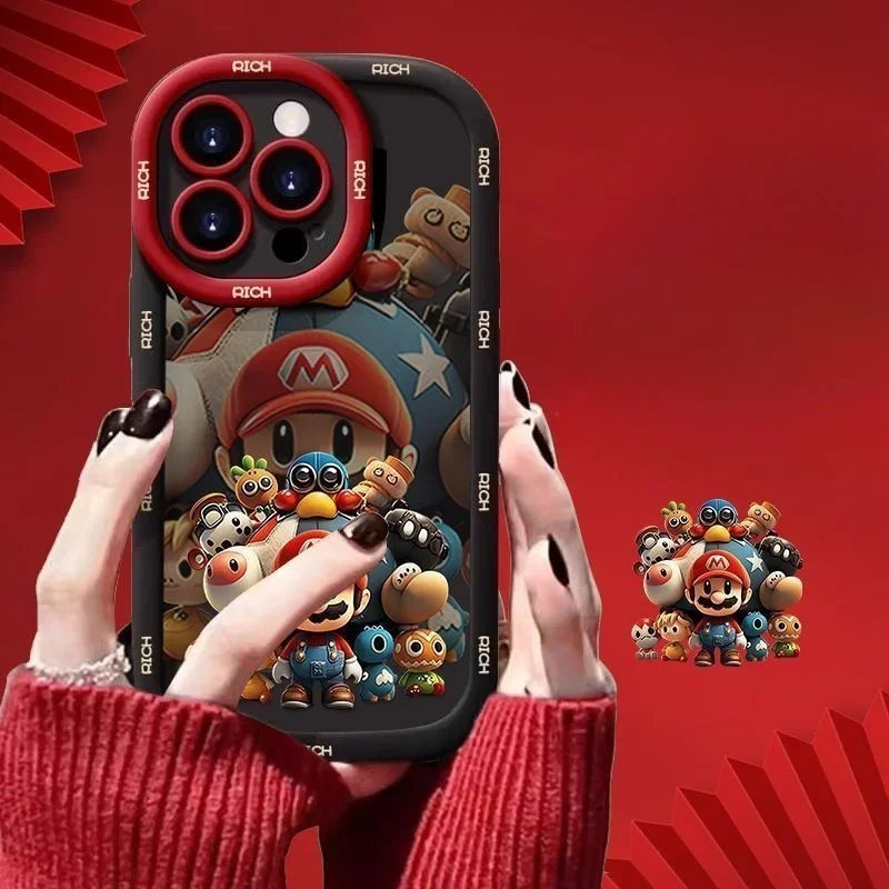 Funda de teléfono de dibujos animados de Super Mario para Xiaomi Redmi Note 13 11 10 Pro 12 10S 9S 14C 13C 12C 10C 9C 9T A3 A1 A2 Plus Fundas blandas Funda - imagen 5