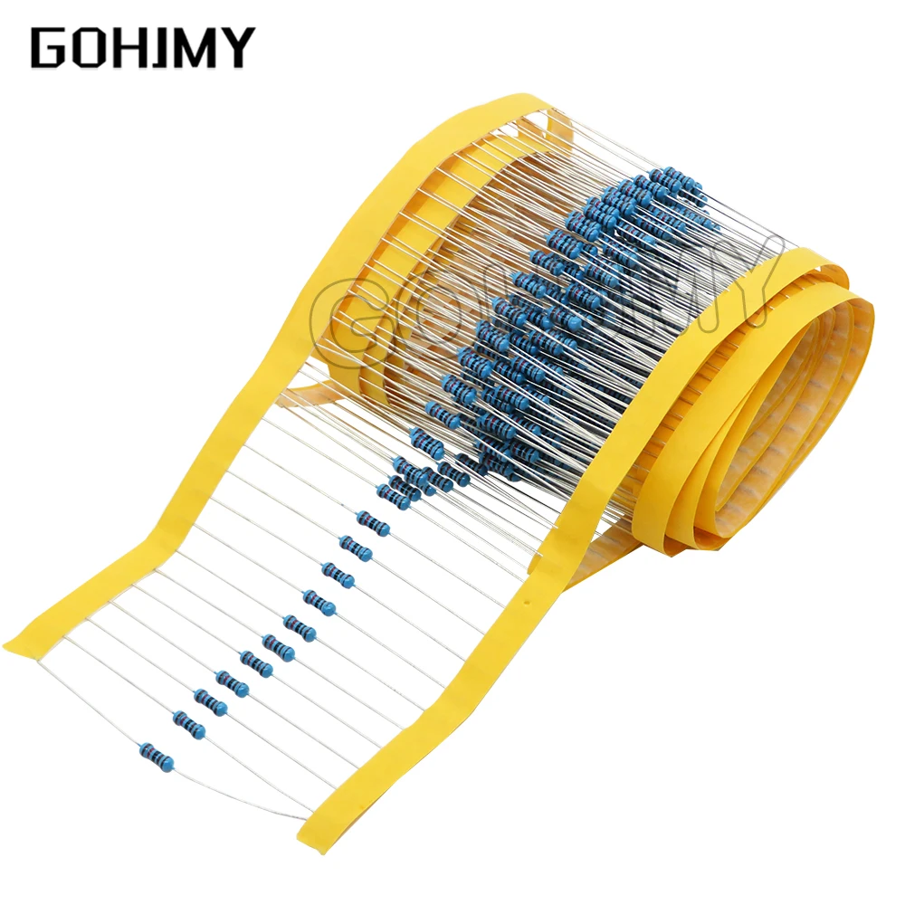 100 Uds 1/4W resistencia de película metálica 1R ~ 22M 1R 100R 220R 330R 1K 1,5K 2,2K 3,3K 4,7K 10K 22K 47K 100K 220k 330 1K5 2K2 3K3 4K7 ohm - imagen 2