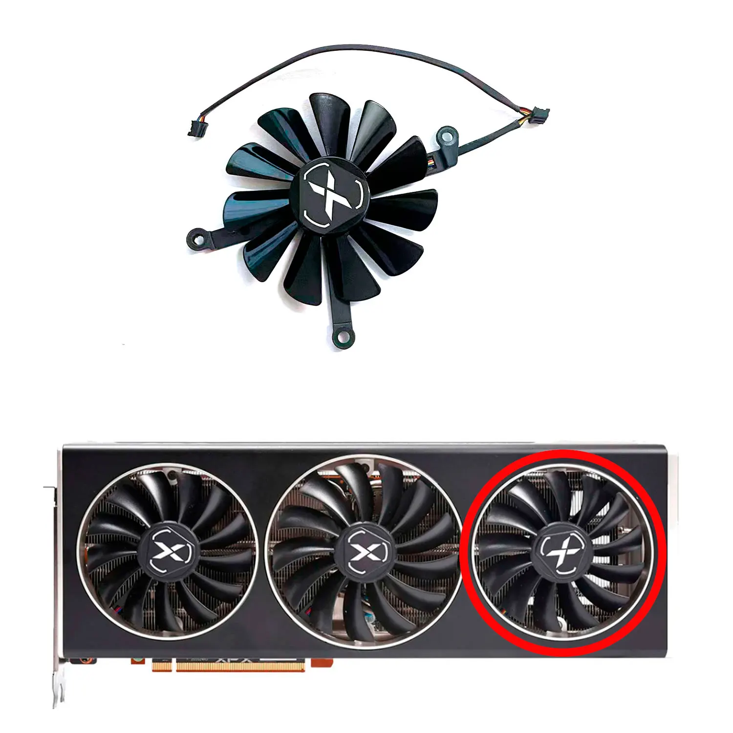 Nuevo ventilador GPU DIY 4PIN 95MM 85MM F1010U12S 4PIN DC 12V 0.45A adecuado para XFX RX6700 XT 12GB versión en el extranjero tarjeta gráfica OC - imagen 4
