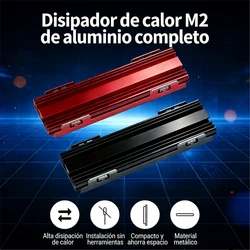 Disipador M.2 M2 de Aluminio Completo para SSD NVMe con Almohadilla Térmica de Silicona, Compatible con SSD M.2/2280, Adecuado para PC/PS5