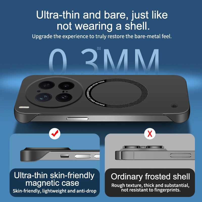 Funda de teléfono ultrafina sin marco magnética para VIVO X300 Pro X300Pro 5G, cubierta trasera de protección de lente de PC dura de lujo de alta calidad - imagen 5