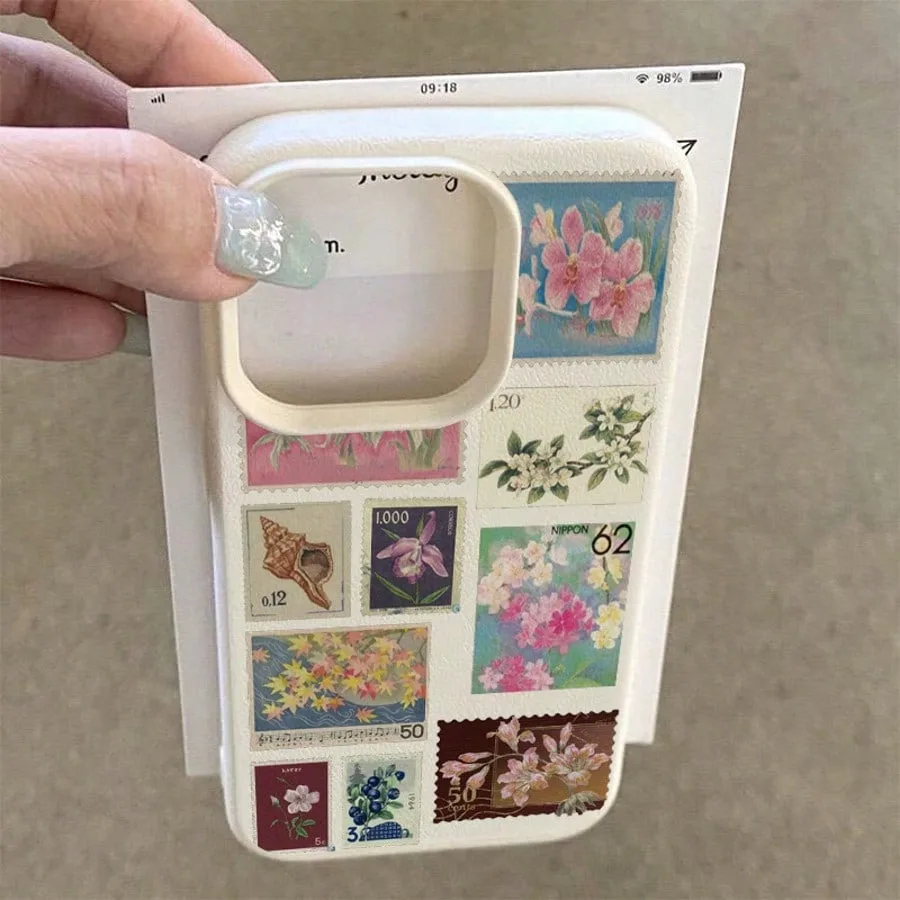 Funda con estampado de lichi y sellos Vintage para Samsung S25 Ultra, fundas Galaxy S24 FE S23 S22 Plus A56 A54 A55 A53 A16 A36 - imagen 2