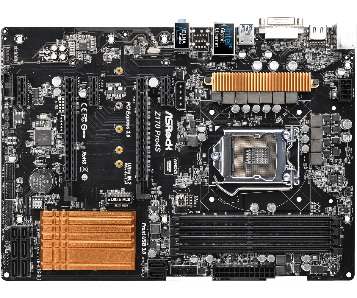 Placa base ASRock Z170 PRO4S Intel Z170 LGA 1151 DDR4 64GB M.2 compatible con i5-7600 i3-6300 i5-6400 i3-7300 i5-7500 cpu ATX - imagen 3