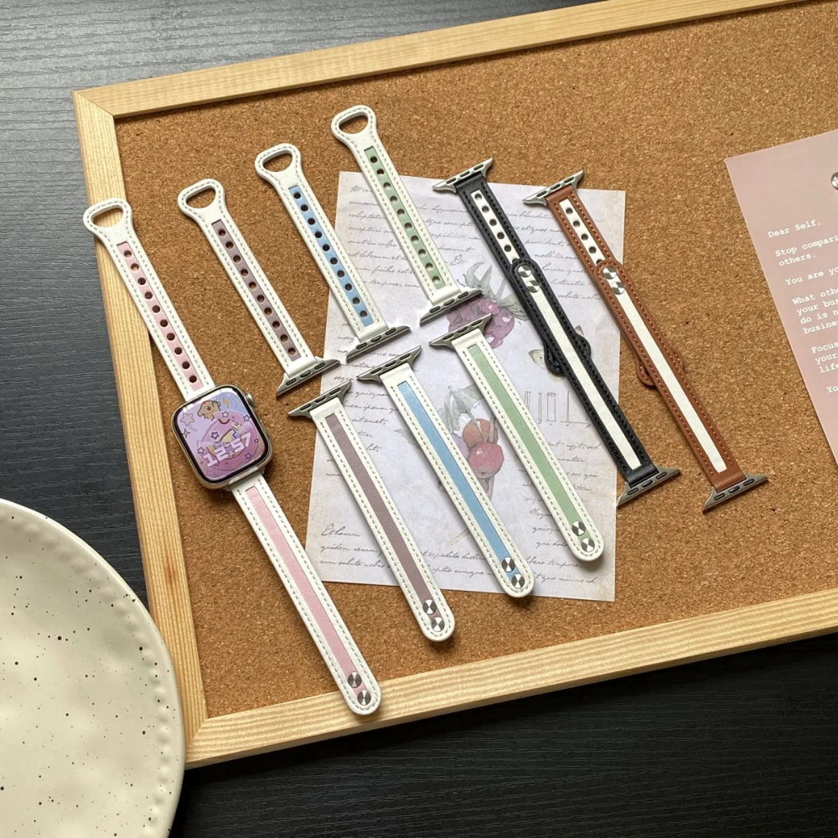 Correa de reloj para Apple Watch 42/44/45/46/49mm 40/41mm correa de reloj de moda de cuero PU para reloj serie Ultra2 11/10/9/8/7/6