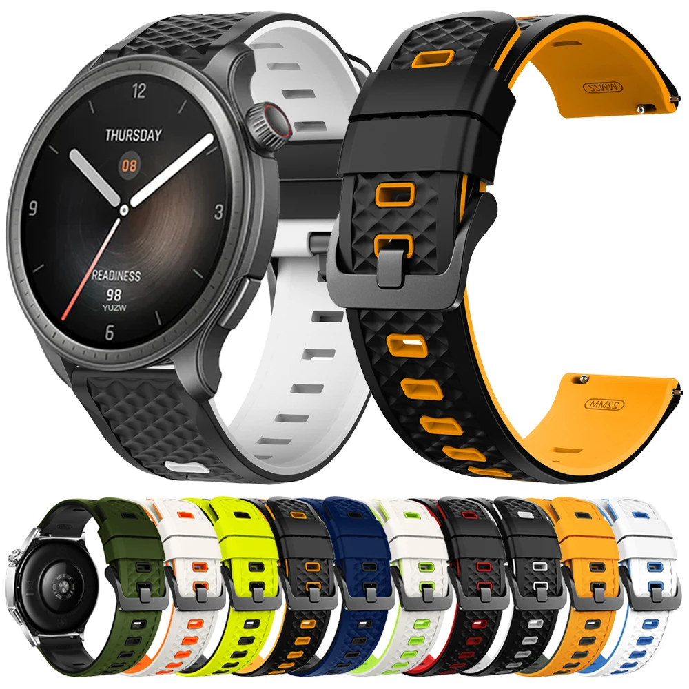 Correa de silicona para reloj Huami AMAZFIT BALANCE/GTR 4 2e, pulsera de 47mm AMAZFIT BIP6/GTR3 Pro/Stratos 3, accesorios de pulsera, 22mm