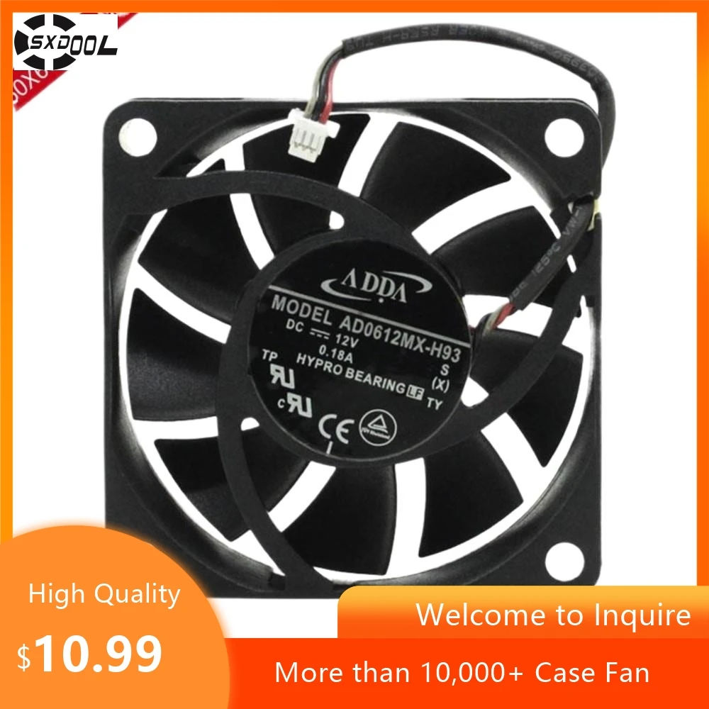 ADDA AD0612MX-H93 Ventilador de enfriamiento de alto flujo de aire de 60 mm y 12 V, conector 3P de 5000 RPM, ventilador 6013 para PC, servidor y uso industrial - imagen 2