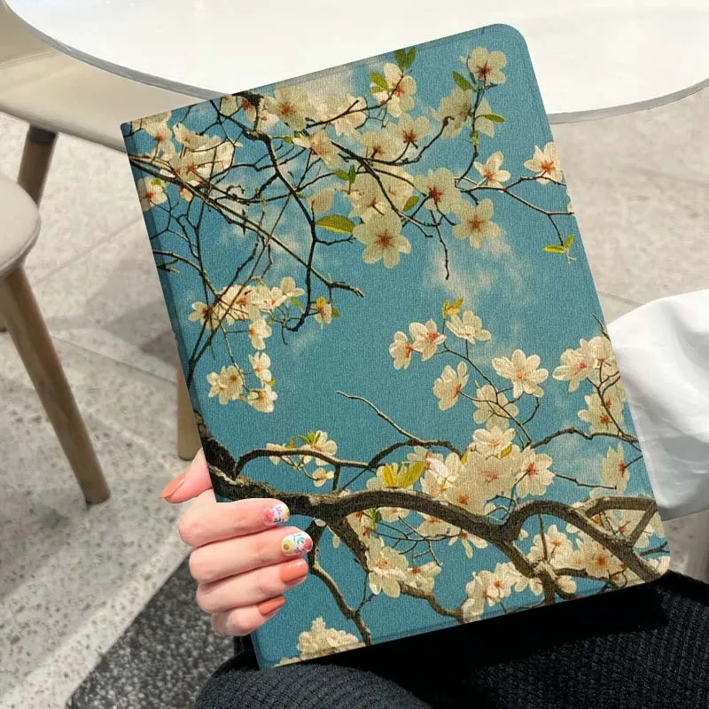 Diseño artístico pintura al óleo de flores para Huawei MediaPad MatePad Air M6 M5 M2 T10s T5 C5e 10 11 12X10,8 SE Pro funda para tableta