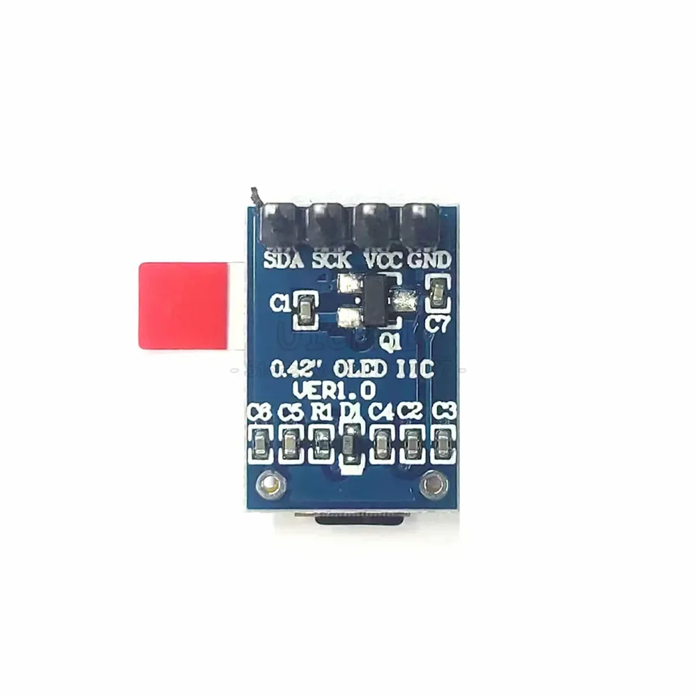 Módulo de pantalla OLED de 0,42 pulgadas, 72x40 puntos, IIC, I2C, COG, pantalla de luz blanca, 4PIN, SSD1315, controlador IC, IC 3,3, 5V - imagen 2