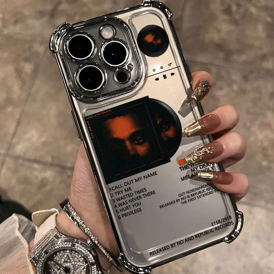 The Weeknd nuevo álbum de carteles funda de teléfono chapada en caliente para iPhone 16e 15 14 13 12 11 Pro Max X XR XSMax 7 8 6 Plus Airabag anticaída - imagen 5