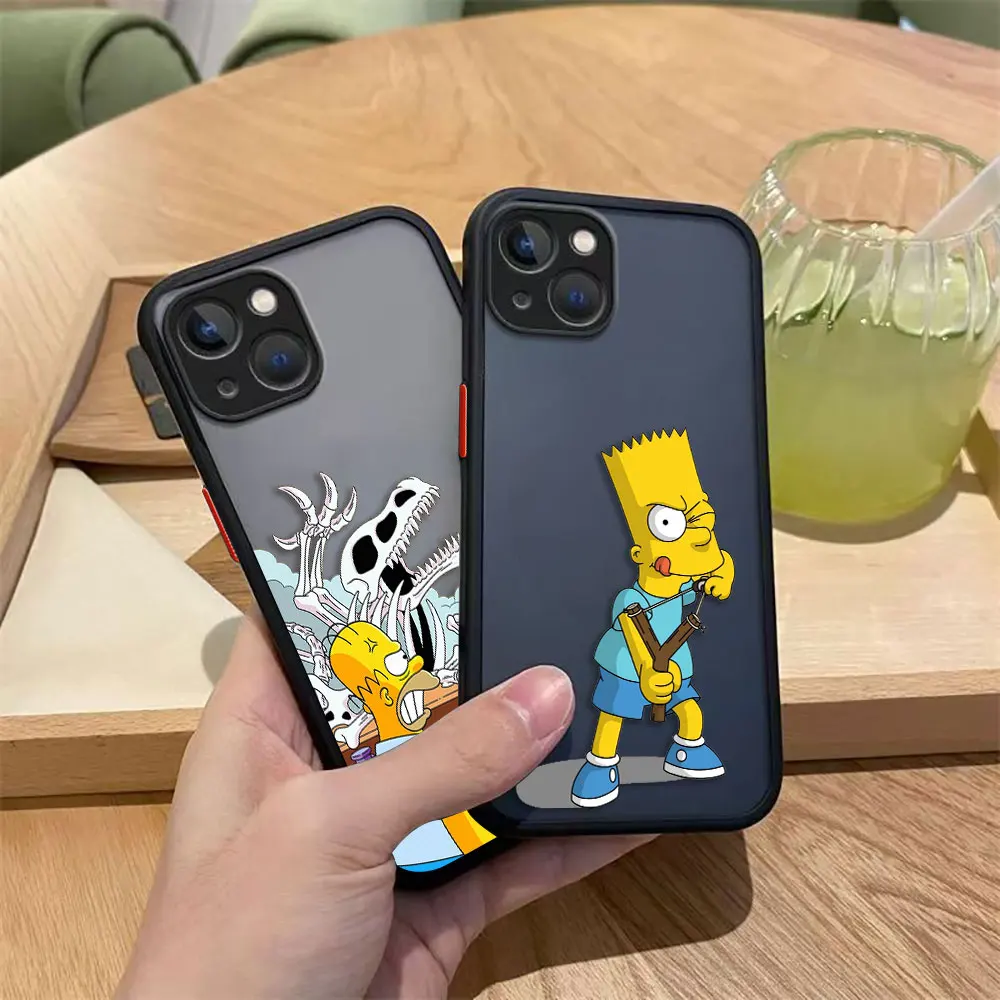Funda de teléfono mate divertida The S-Simpsons para Samsung Galaxy S25 S24 S23 S22 S21 S20 FE S10 S9 S11E S30 S11 S30 Ultra - imagen 3