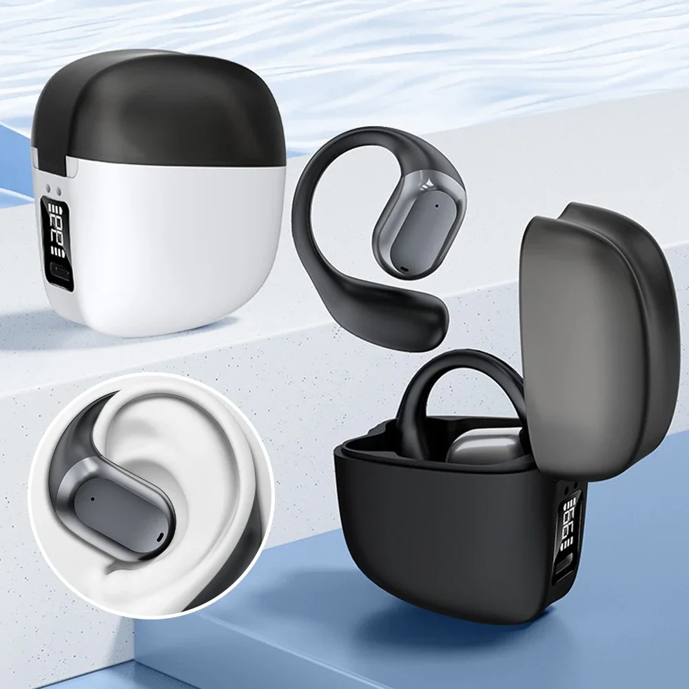 Auriculares inalámbricos con Bluetooth OWS, cascos abiertos con conducción de aire, gancho para la oreja, manos libres, cancelación de ruido, audífonos deportivos - imagen 2