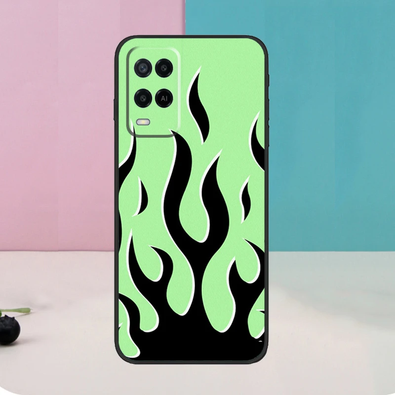 Funda Flame Estética Azul Claro Rosa fuego para Oppo A5 Pro A6 A15 A16 A76 A96 A17 A57 A98 A58 A78 A18 A38 A54 A74 A94 A40 A60 A80 - imagen 5