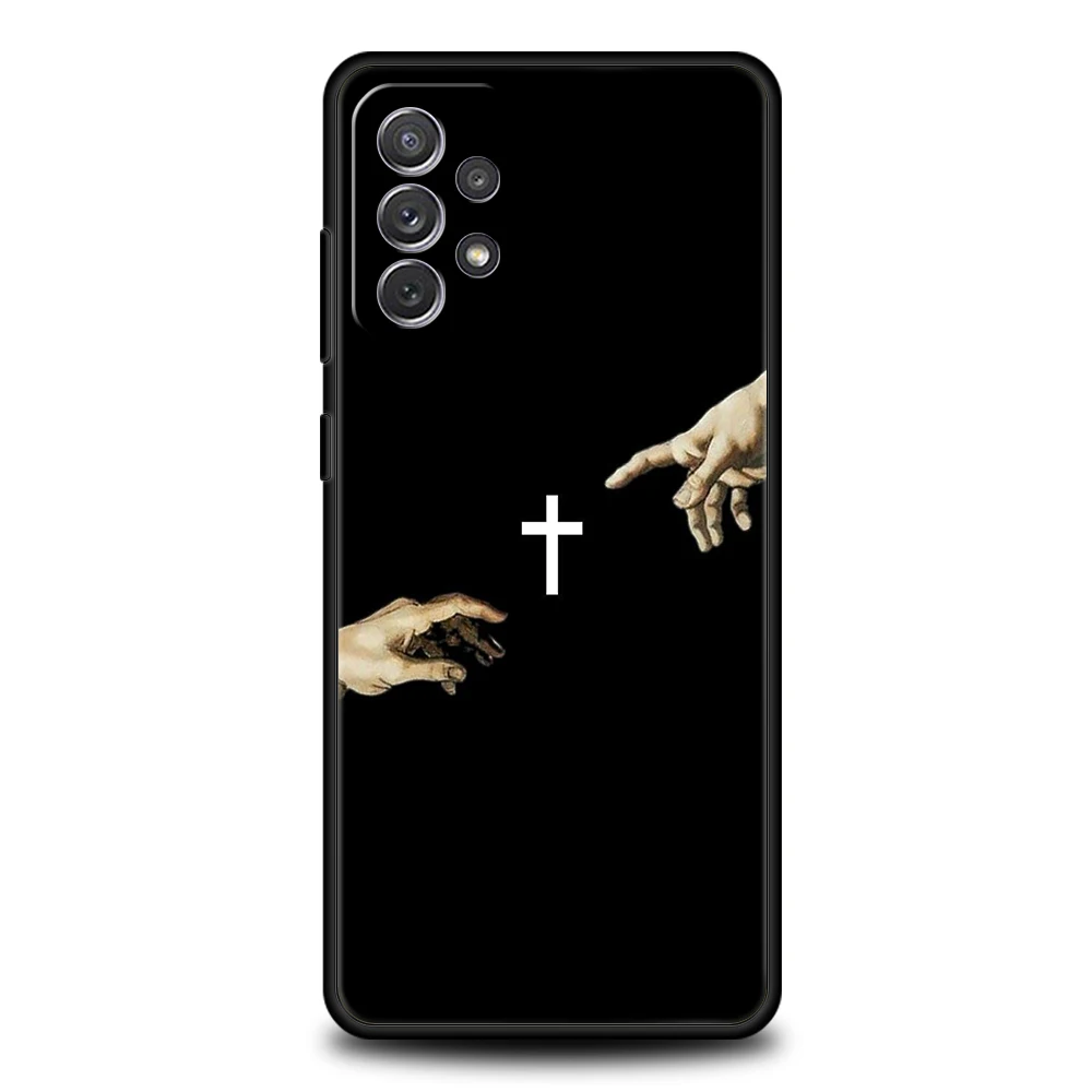 Funda de teléfono para Samsung A15 A13 A35 A55 A51 A71 A41 A31 A03S A05 A17 A23 A25 A33 A53 A73 5G A07 4G cubierta Cristo Cruz Cristiana - imagen 3
