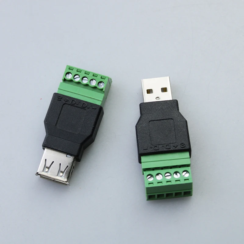 1 Uds USB 2,0 tipo macho hembra giro 5 pines Terminal USB giro Terminal evitar enchufes de soldadura enchufe USB cabeza macho conector de cabeza hembra - imagen 3