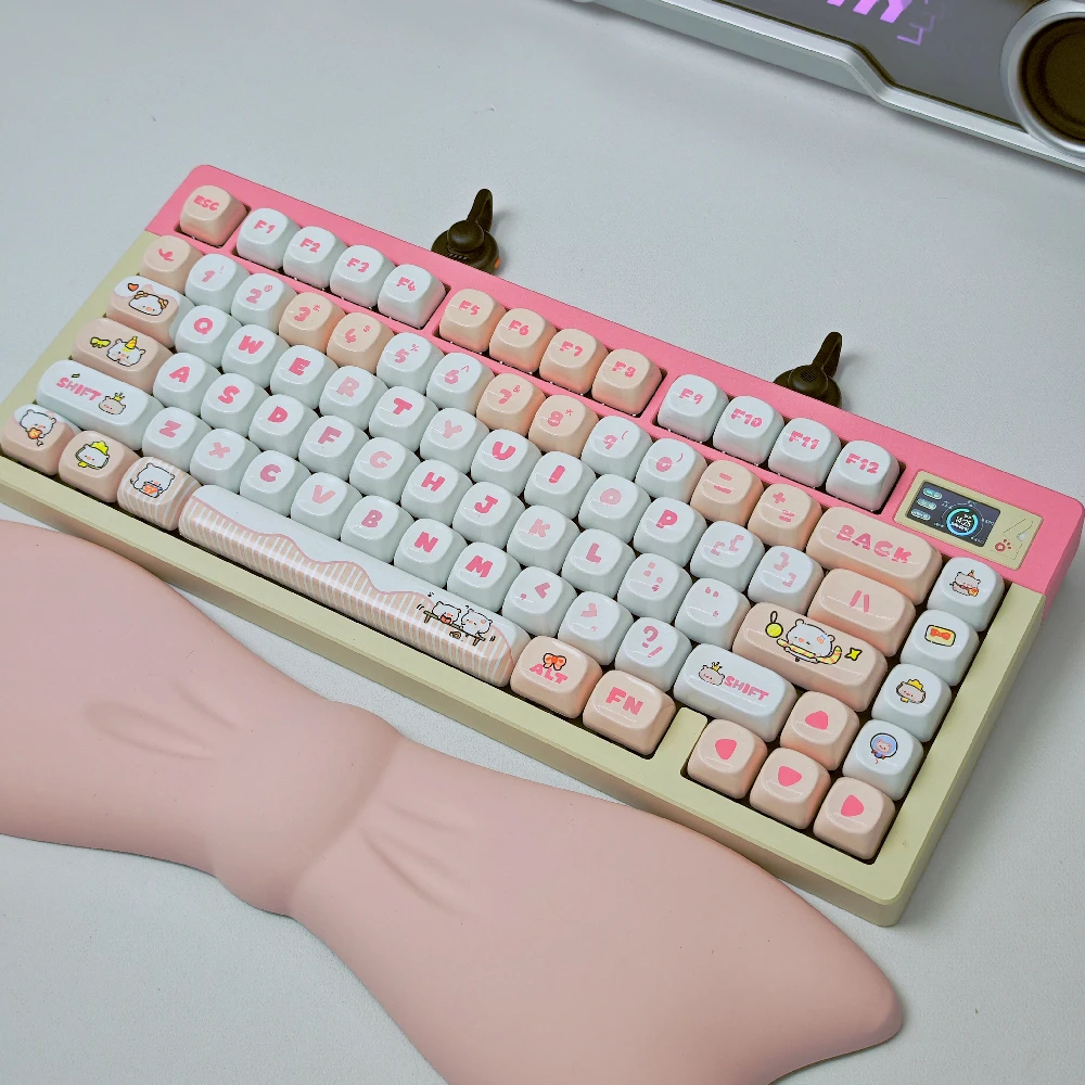 Party Piggy-teclas con textura de cerámica, perfil MOA, Material PBT, sublimación térmica, teclas esmaltadas, Teclado mecánico DIY, 140 teclas - imagen 4