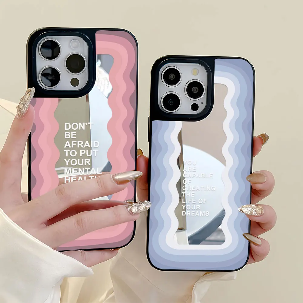 Funda de teléfono con espejo de maquillaje de lujo para iPhone 17 Pro Max 16 13 15 14 11 12 Air 17promax 16promax 15promax Funda a prueba de golpes