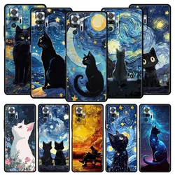Funda Xiaomi Redmi Note TPU Cielo Estrellado Gato Van Gogh