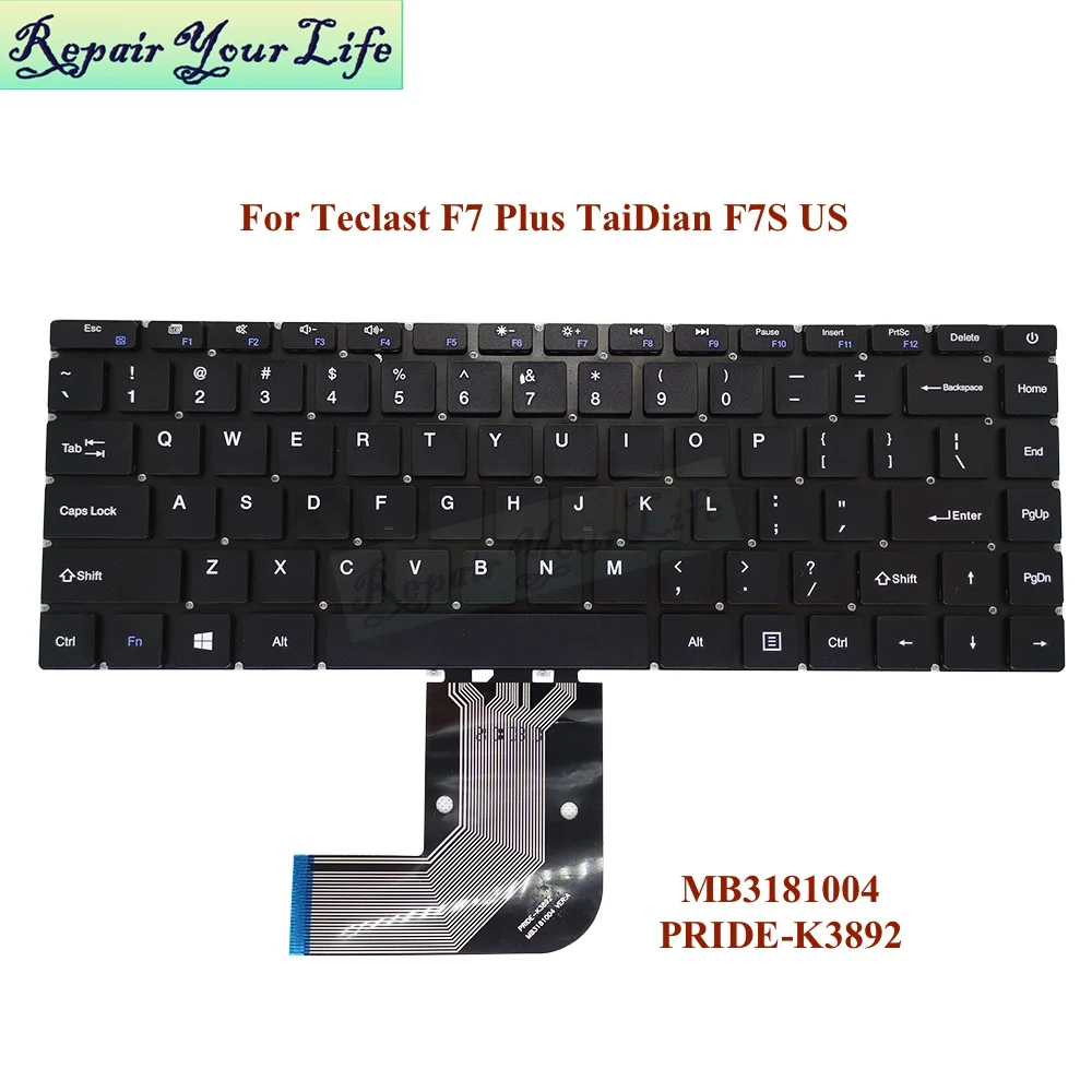 Teclado para ordenador portátil, accesorio para Teclast F7 Plus, TaiDian F7S, MB3181004, PT-BR, ee. Uu., PRIDE-K3892, XS-HS105, YMS-0177-B, brasil, ee. Uu., inglés