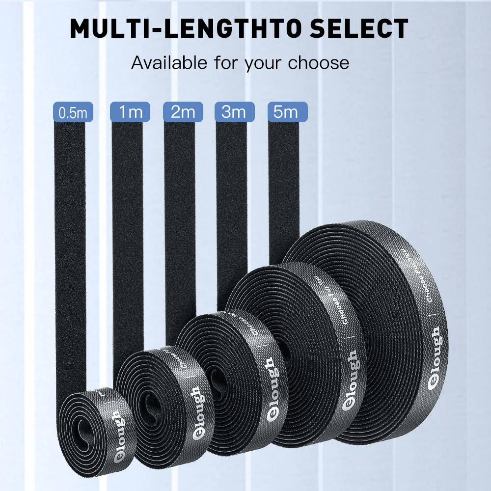 Elough-enrollador de cables USB, cintas organizadoras de cables, bridas de nailon, auriculares, ratón, líneas de red, gestión de cables, Protector de cables de carga - imagen 3