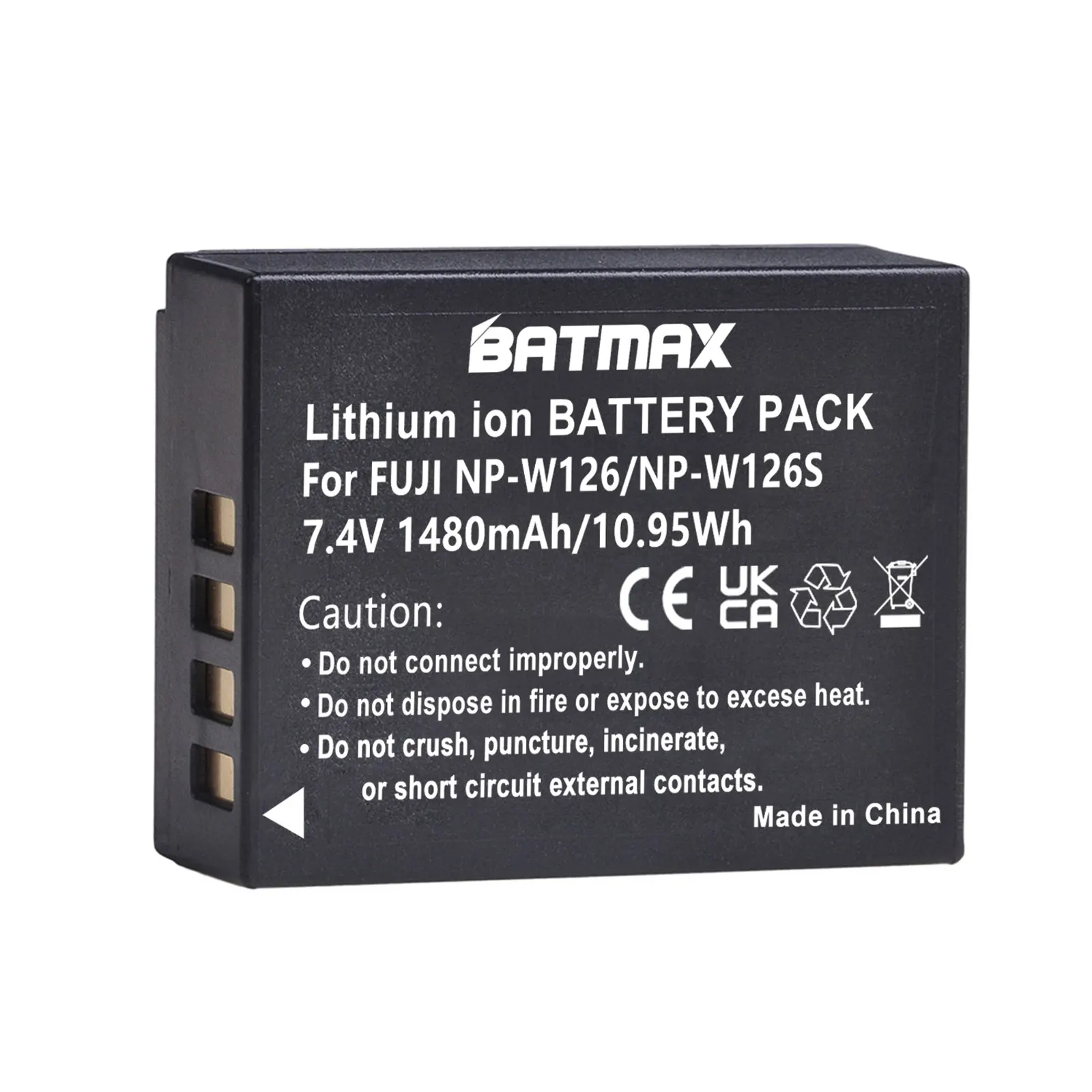 Batmax-Batería Para Fujifilm FinePix HS30EXR HS33EXR NP-W126, X-Pro1, X-E1, X-E2, X-M1, X-A1, X-A2, 1480mAh, W126, NPW126, 1 unidad