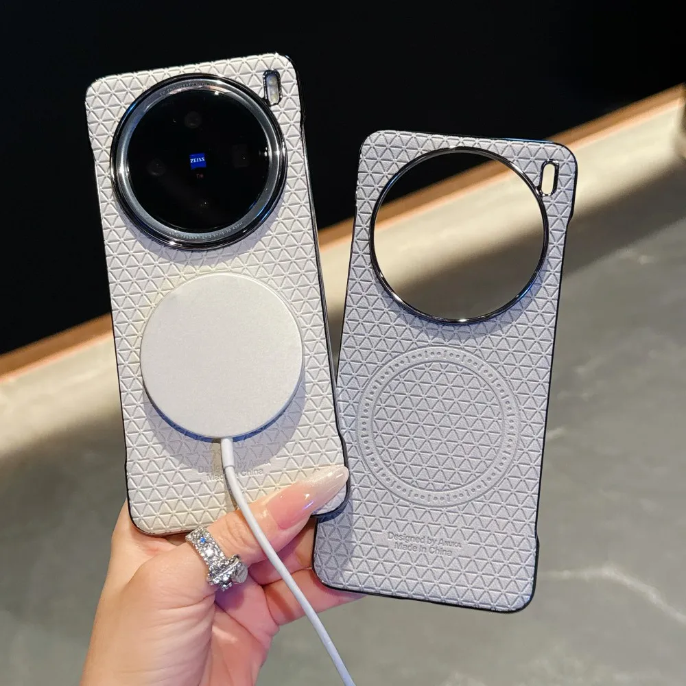 Para VIVO X200 Ultra funda de lujo PU delgada magnética carga inalámbrica funda protectora trasera para VIVO X200 Pro Mini X200S Shell - imagen 2