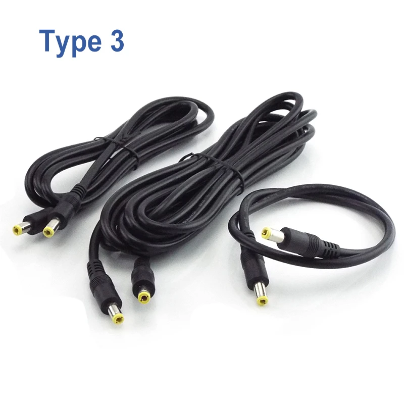 Cable de extensión de alimentación de 0,5 M-5M, 12V CC, enchufe 5,5x2,1, hembra a macho, 5,5x2,5, Cable adaptador macho a macho para tira de luz de cámara CCTV - imagen 5