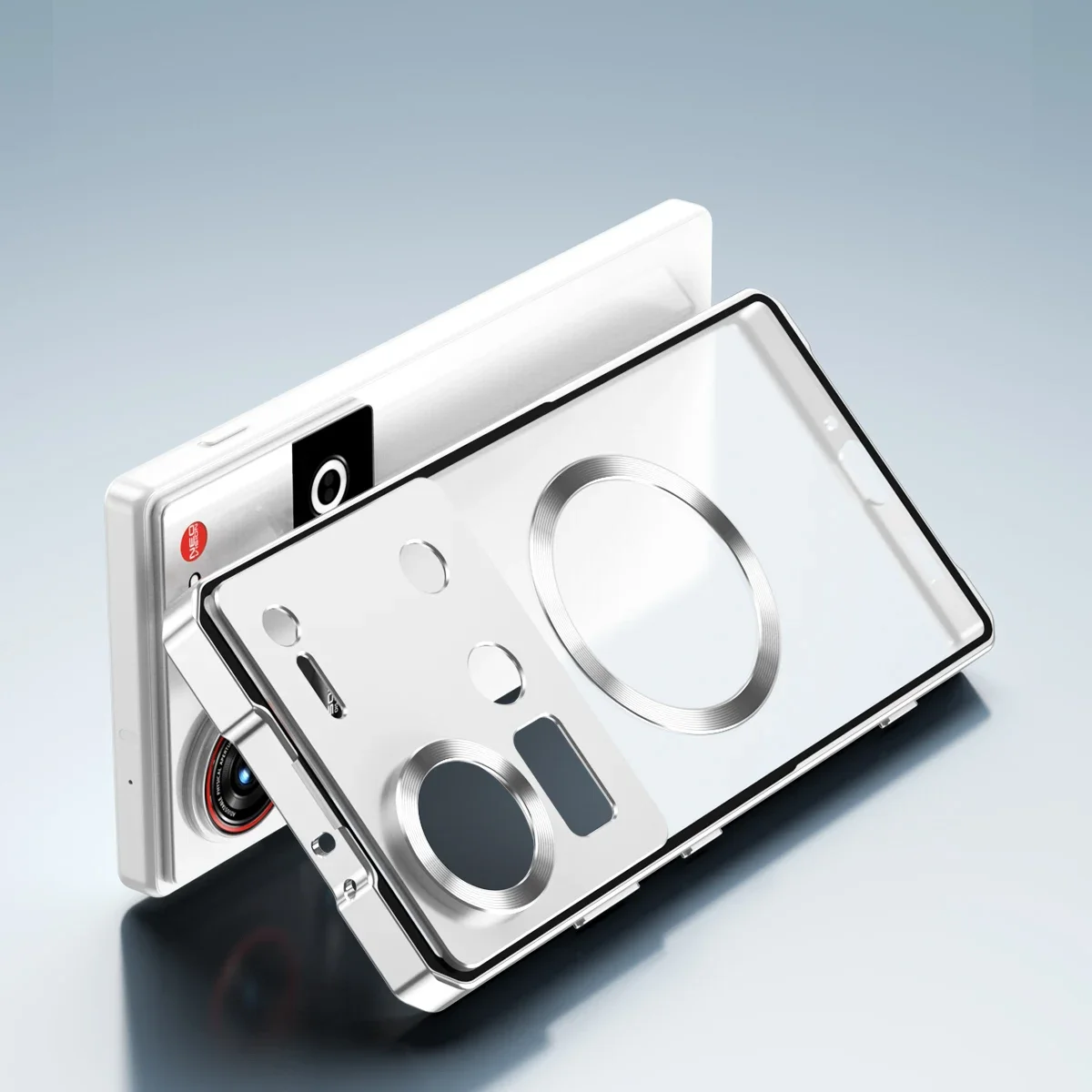 Funda Magsafe para Nubia Z70 Z70S Ultra lujosa cubierta trasera de cristal a presión de Metal para Nubia Z70 Funda de carga inalámbrica Ultra magnética - imagen 5