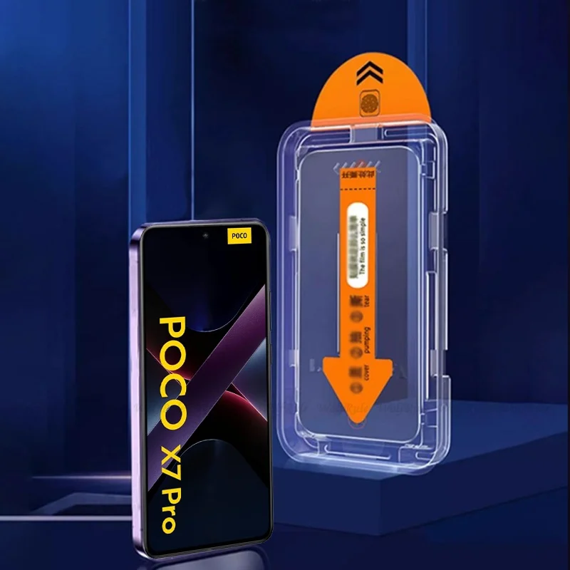 1-4 Uds para Poco X7 Pro vidrio Xiaomi Poco X7 Pro vidrio templado cubierta completa pegamento 9H Protector de pantalla de teléfono sin polvo Poco X7 Pro - imagen 2
