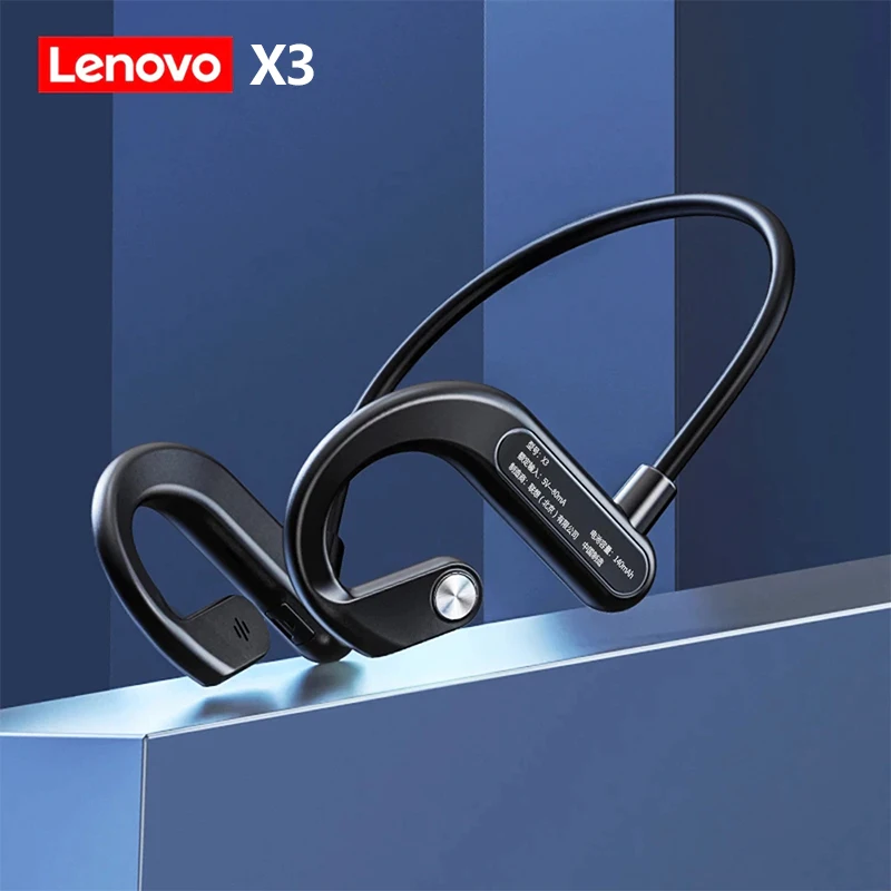Lenovo-auriculares de conducción ósea X3 Pro, cascos inalámbricos con gancho para la oreja, Bluetooth, Hifi, con micrófono, resistentes al agua - imagen 3