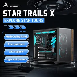 Star Rail X Chasis ATX Negro Malla Luz de Escritorio Borde Nogal USB-C