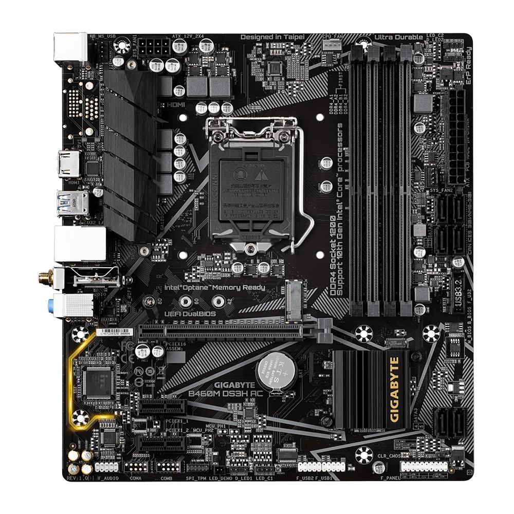 La placa base AC Gigabyte B460M DS3H 100% probada admite CPU LGA 1200 i9-10900K i7-10700K, Intel B460 DDR4 2666 MHz, Micro ATX. - imagen 5