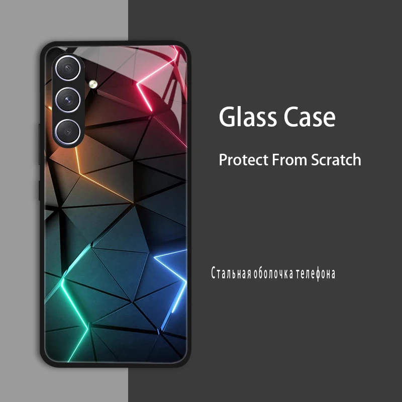 Para Samsung A35 A55 A15 A25 5G funda de vidrio templado duro a prueba de golpes Coque parachoques para Samsung Galaxy A55 funda protectora - imagen 2