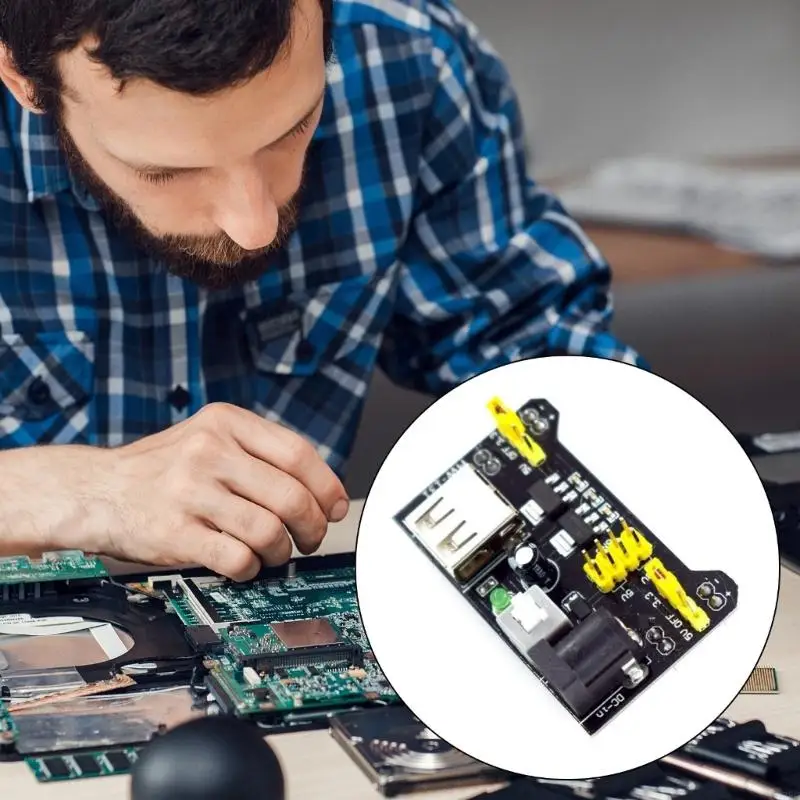 H7BC Módulo potencia liviano para tablas pan que proporciona salidas 5V y 3.3V para MB102 - imagen 2