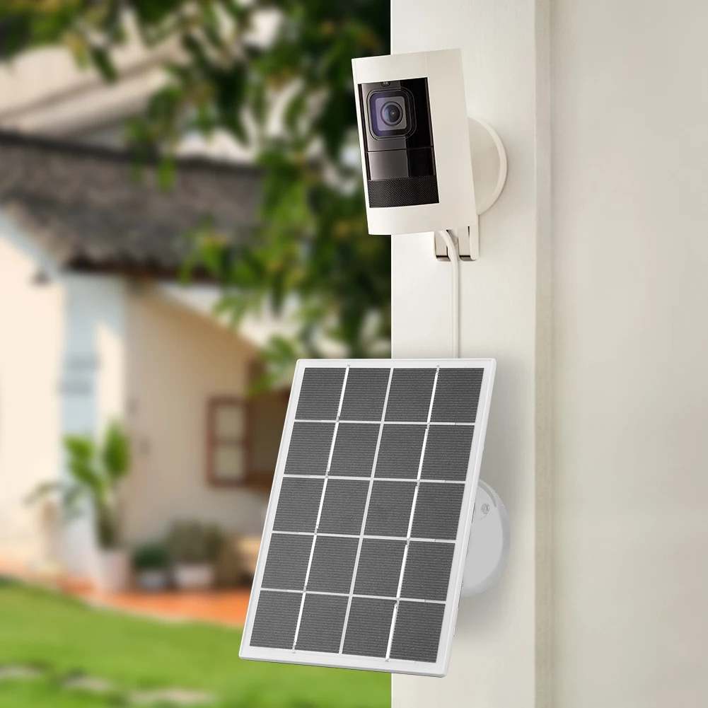 Cargador de Panel Solar de 10W, montaje de pared ajustable de 360 ° con Cable de carga de 9,8 pies CC 5,5mm para Ring Stick Up Cam y Spotlight Cam - imagen 3