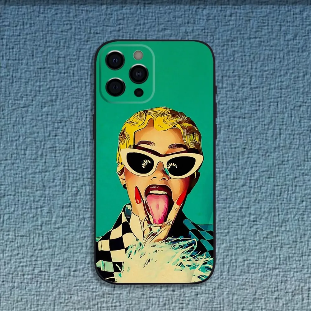 Funda de teléfono de rapero c-cardi B, cubierta negra suave para iPhone 16,15,14,13,12,11,Pro,X,XS,Max,XR,Plus,Mini - imagen 4