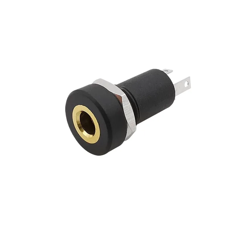 10 Uds 2/3/4pin 3,5mm conector de audio 2/3/4 polos instalación de panel de soldadura estéreo 3,5mm conector hembra para auriculares con tuerca - imagen 2